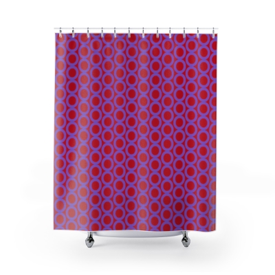 Shower Curtains Red Purple Circles