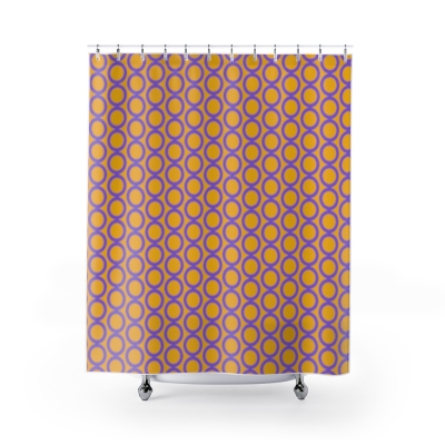 Shower Curtains Yellow Purple Circles