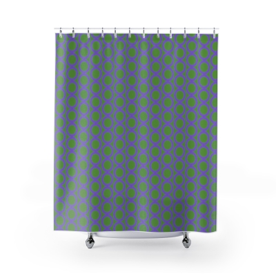 Shower Curtains Green Purple Circles