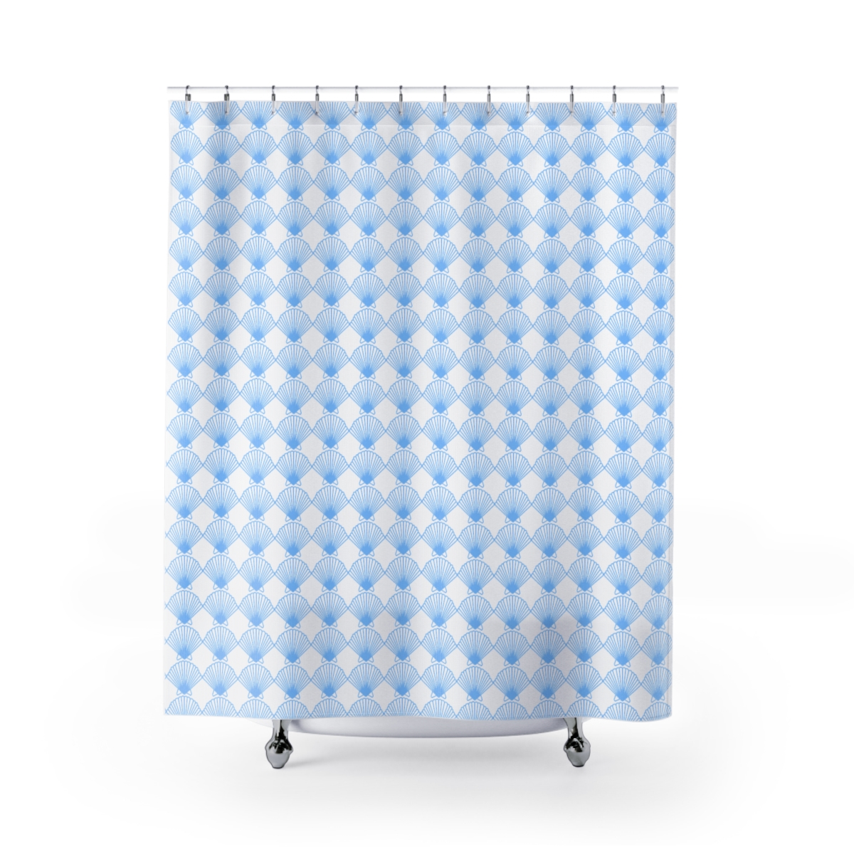 Shower Curtains White Blue Shell product thumbnail image