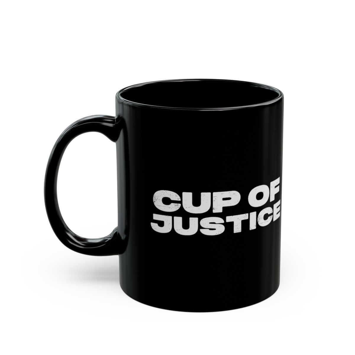 Cup of Justice 11oz Black Mug product thumbnail image