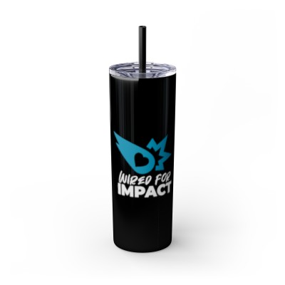 Black :: Wired for IMPACT Skinny Tumbler with Straw, 20oz