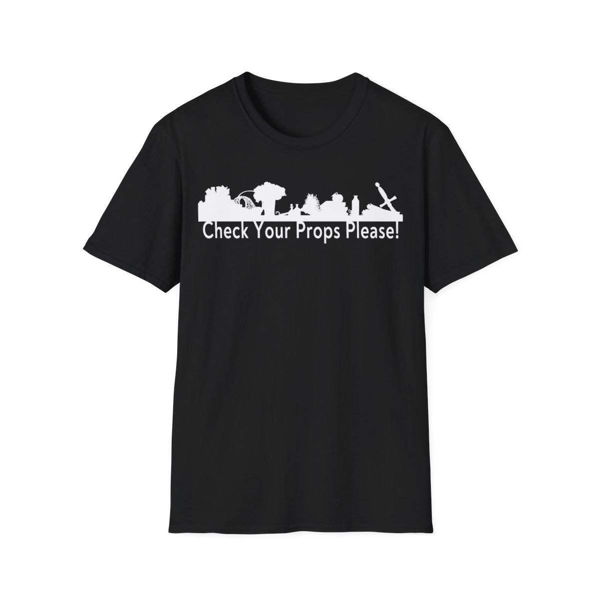 Stage Props Shirt, Check Your Props, Theatre Tech Gift, black only, cotton product thumbnail image
