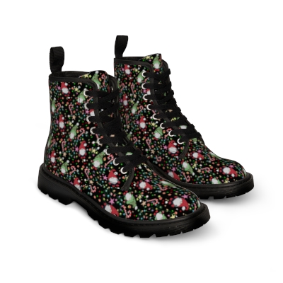 HOliday Gnomes & Lights Men's Canvas Boots