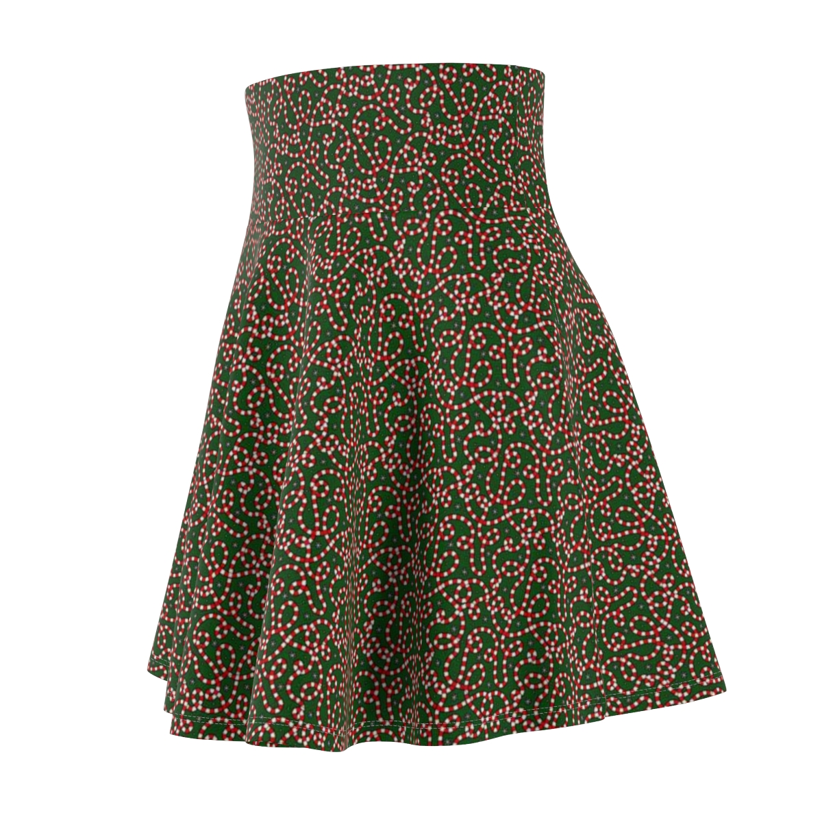 Grinchy Candy Canes Women's Skater Skirt (green) product thumbnail image