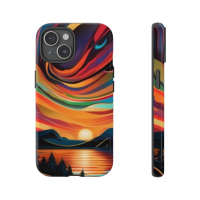 Alec's Sunset Swirl Artwork on a Tough Phone Case