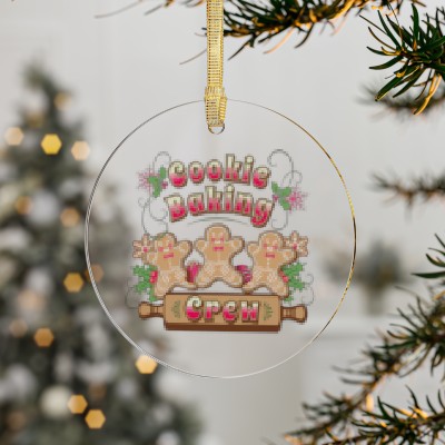 Cookie Baking Crew Gingerbread Family Cookies Acrylic Ornament