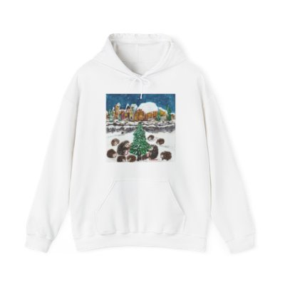 Hedgehog Holidays by Priscilla Houliston Unisex Heavy Blend™ Hooded Sweatshirt