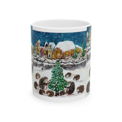 Hedgehog Holiday by Priscilla Houliston Ceramic Mug 11oz