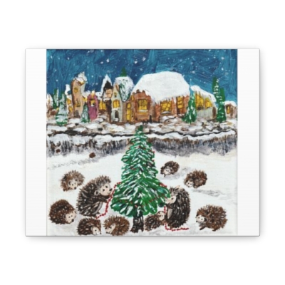 Hedgehog Holiday by Priscilla Houliston Canvas Gallery Wraps