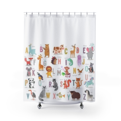 Shower Curtains Animals Alphabet