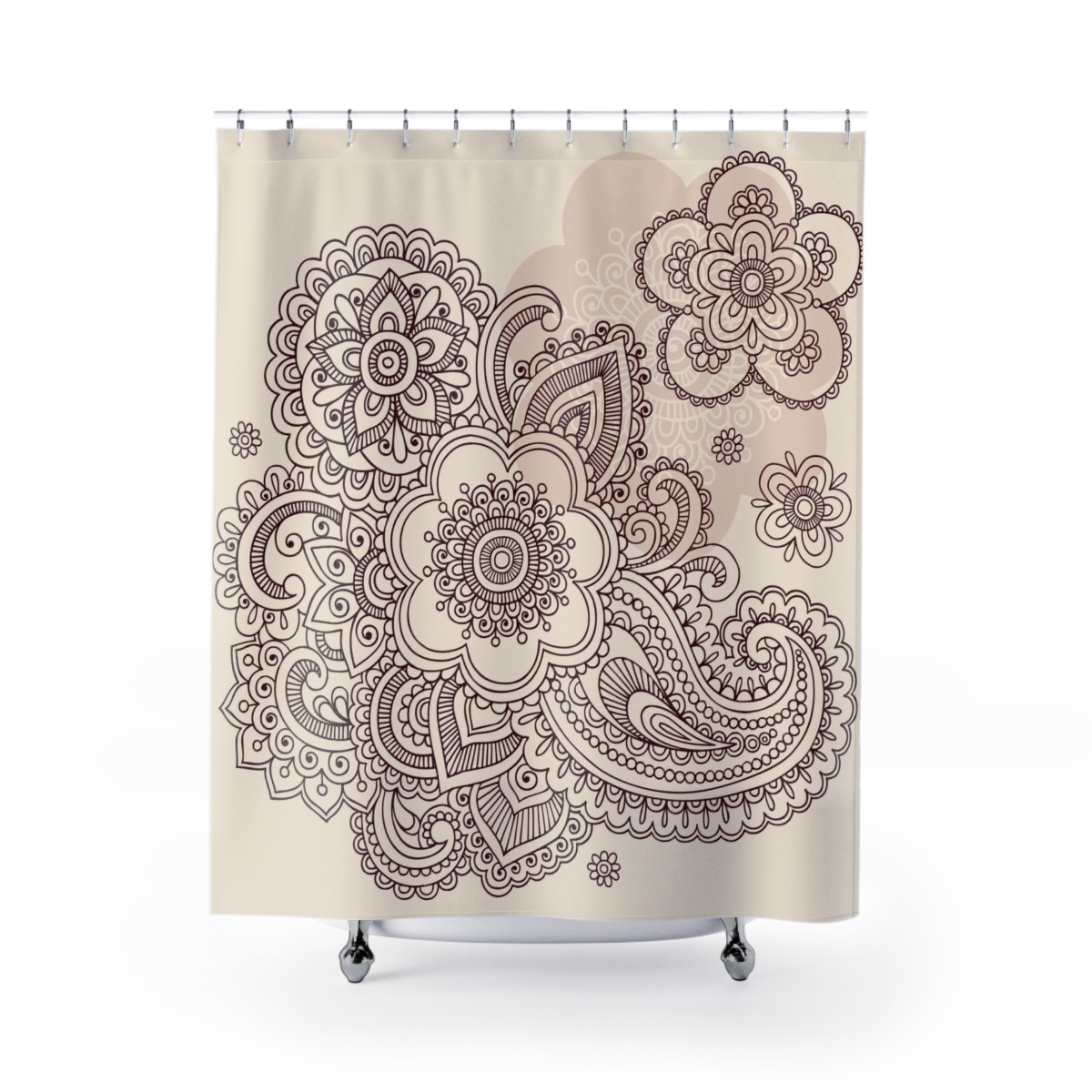 Shower Curtains Brown Henna Flower product thumbnail image