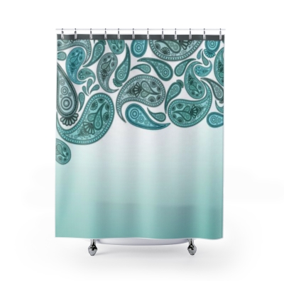 Shower Curtains Green Paisley