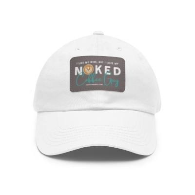Naked Coffee Guy Dad Hat with Leather Patch (Rectangle)