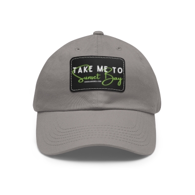 Sunset Bay Dad Hat with Leather Patch (Rectangle)