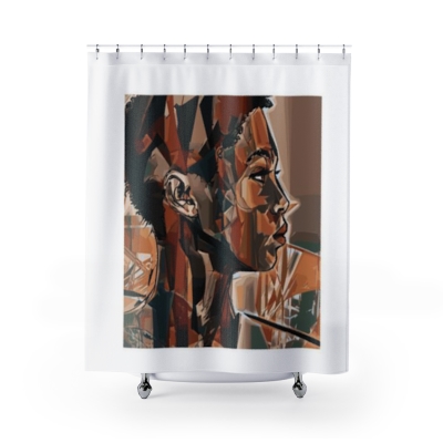 Shower Curtains Short Haired Woman