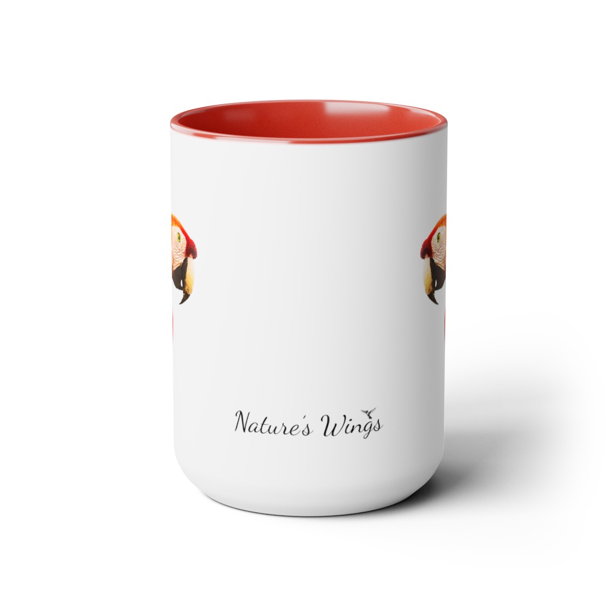Scarlet Macaw Two-Tone Coffee Mugs, 15oz (Photography by Ron Stoecklein) product thumbnail image