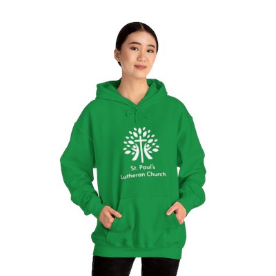Unisex Heavy Blend™ Hooded Sweatshirt -  large logo front (full color and solid options)