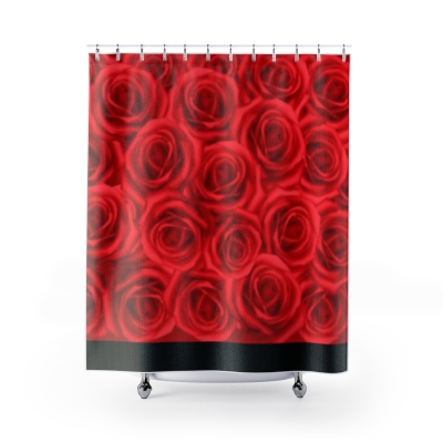 Shower Curtain Red Roses Display