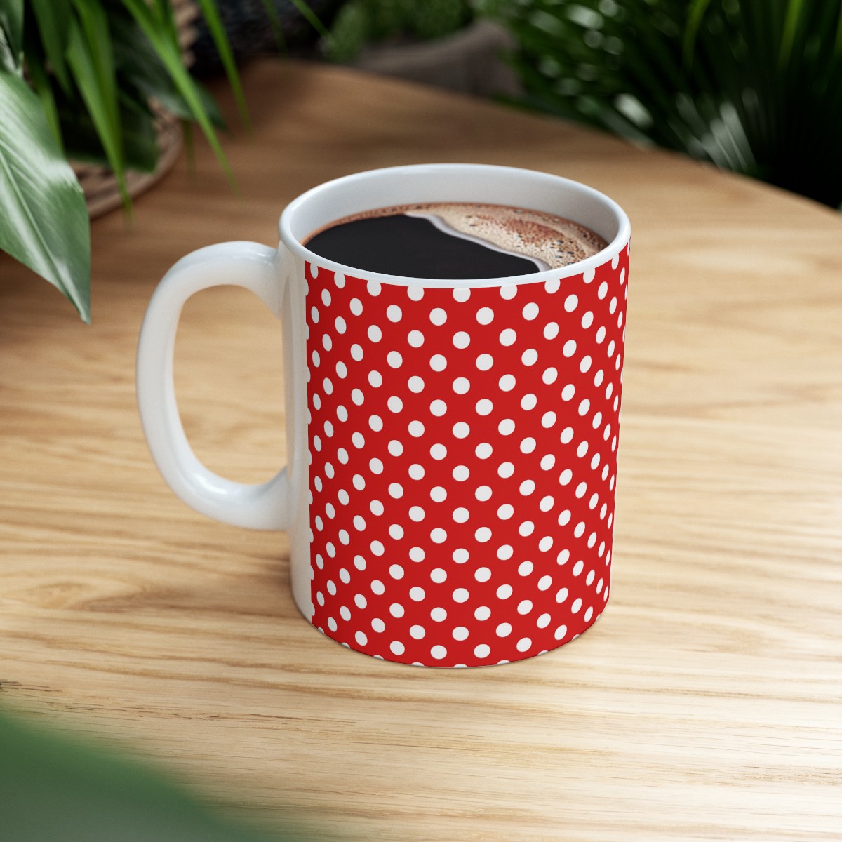 Ceramic Mug Red White Polka Dot product thumbnail image