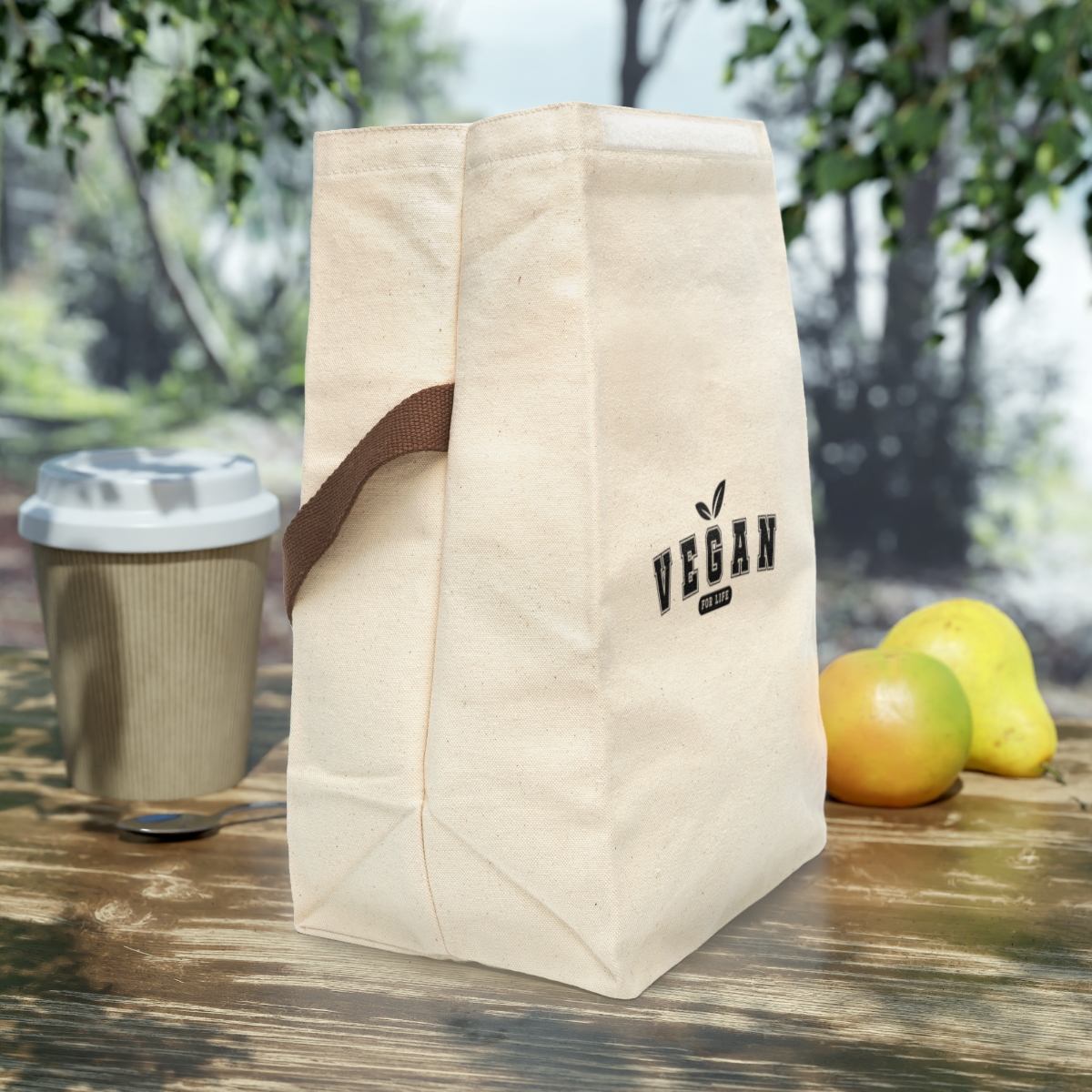 Vegan for Life Canvas Lunch Bag With Strap product thumbnail image