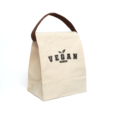 Vegan for Life Canvas Lunch Bag With Strap