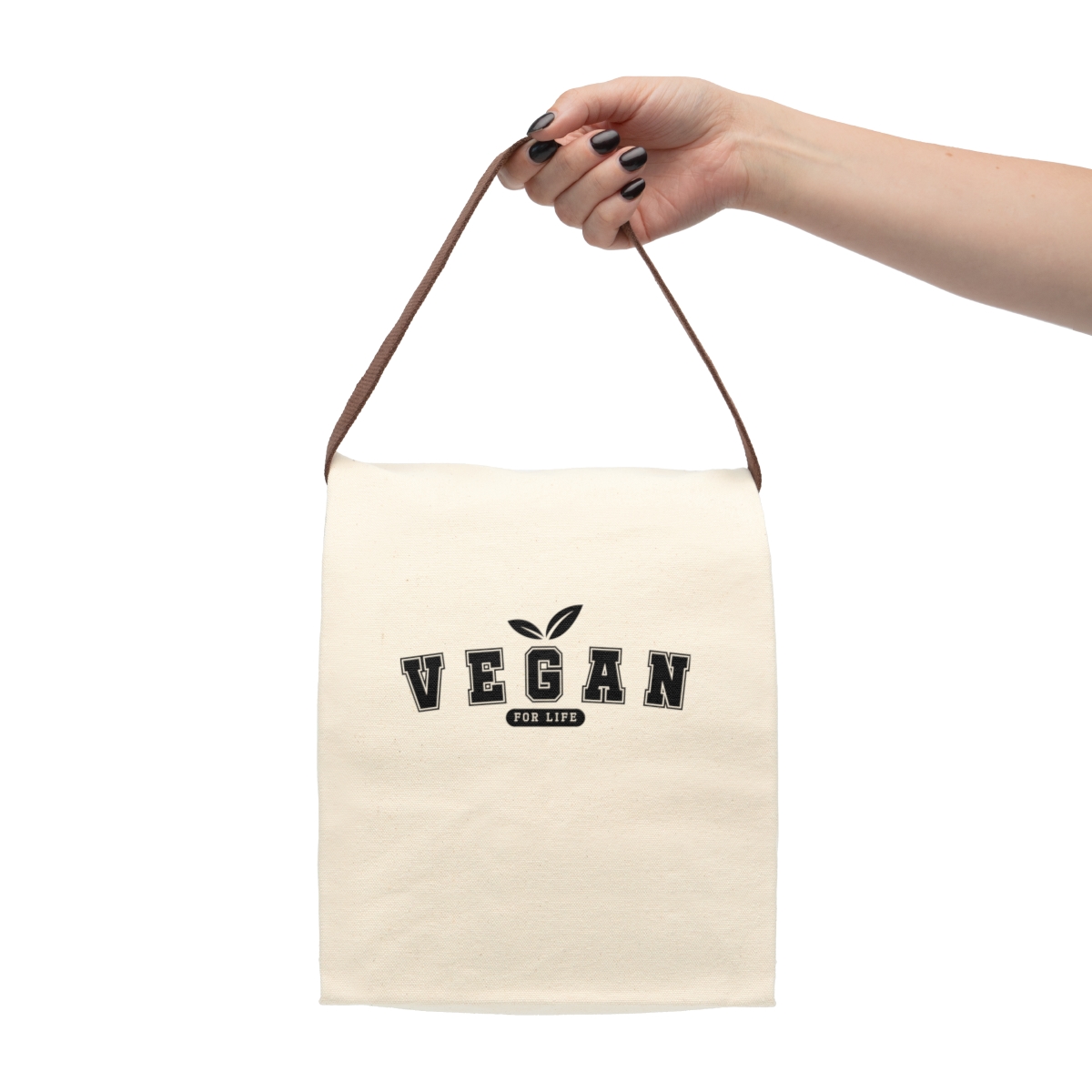 Vegan for Life Canvas Lunch Bag With Strap product thumbnail image
