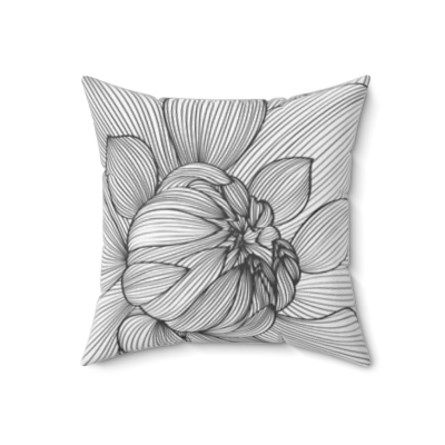 Square Pillows Black White Flower