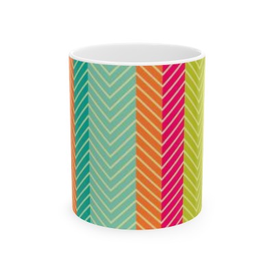 Ceramic Mug Green Stripes
