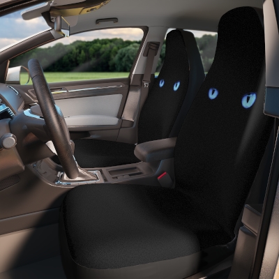 Black Cat Blue Eyes Car Seat Covers