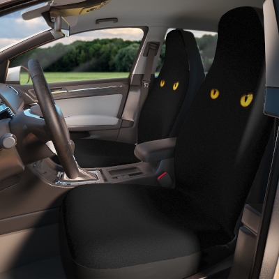 Black Cat Yellow Eyes Car Seat Covers