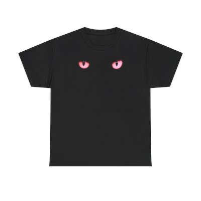 Black Cat Red Eyes Unisex Heavy Cotton Tee | Feline Lover Gift |