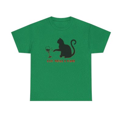 Black Cat I Do What I Want Unisex Heavy Cotton Tee | Antique Irish Green | Feline Lover Gift |