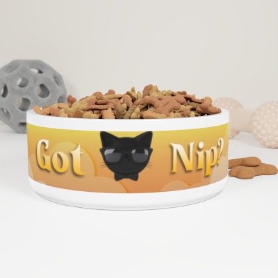 Black Cat Got Nip Pet Bowl