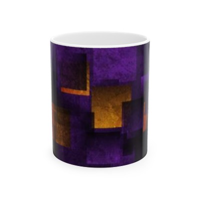 Ceramic Mug Purple Orange Yellow
