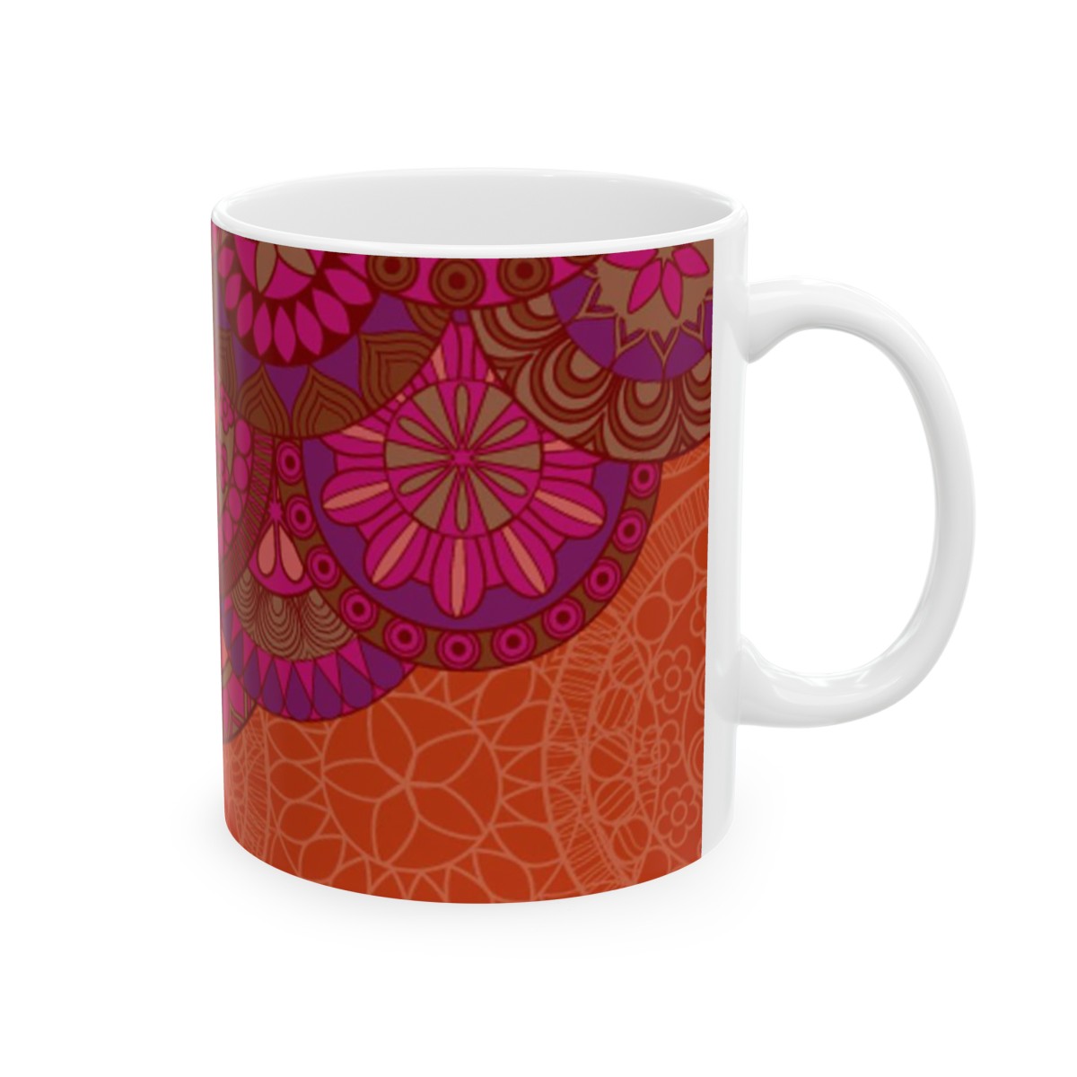 Ceramic Mug Orange Pink Floral product thumbnail image
