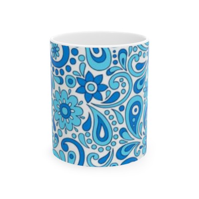 Ceramic Mug Blue Paisley
