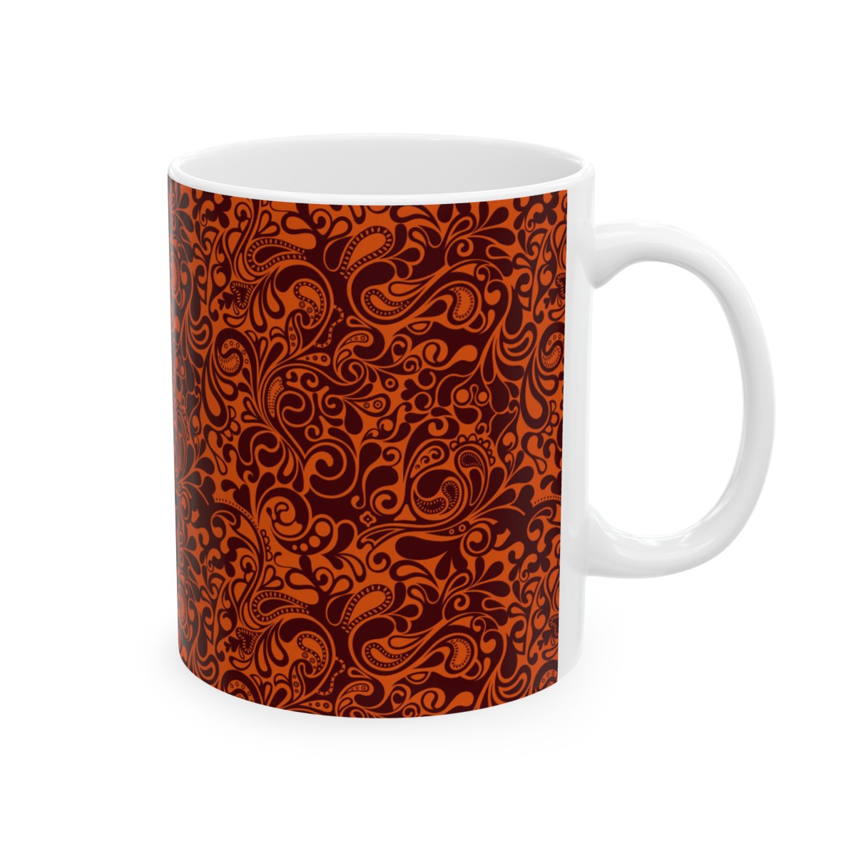 Ceramic Mug Orange Brown Floral product thumbnail image