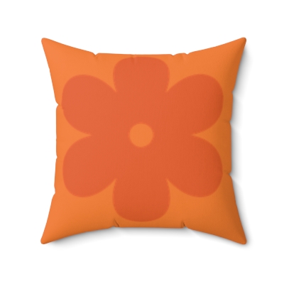 Square Pillows Orange Flower