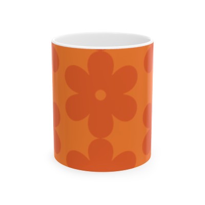 Ceramic Mug Orange Flower