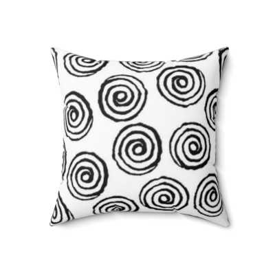 Square Pillows Black Spiral