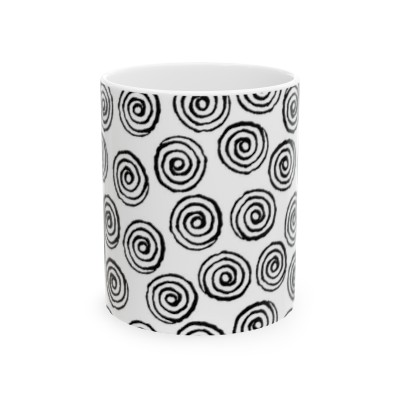 Ceramic Mug Black Spiral