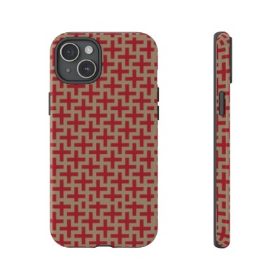 Phone Cases Red and Gold Vector