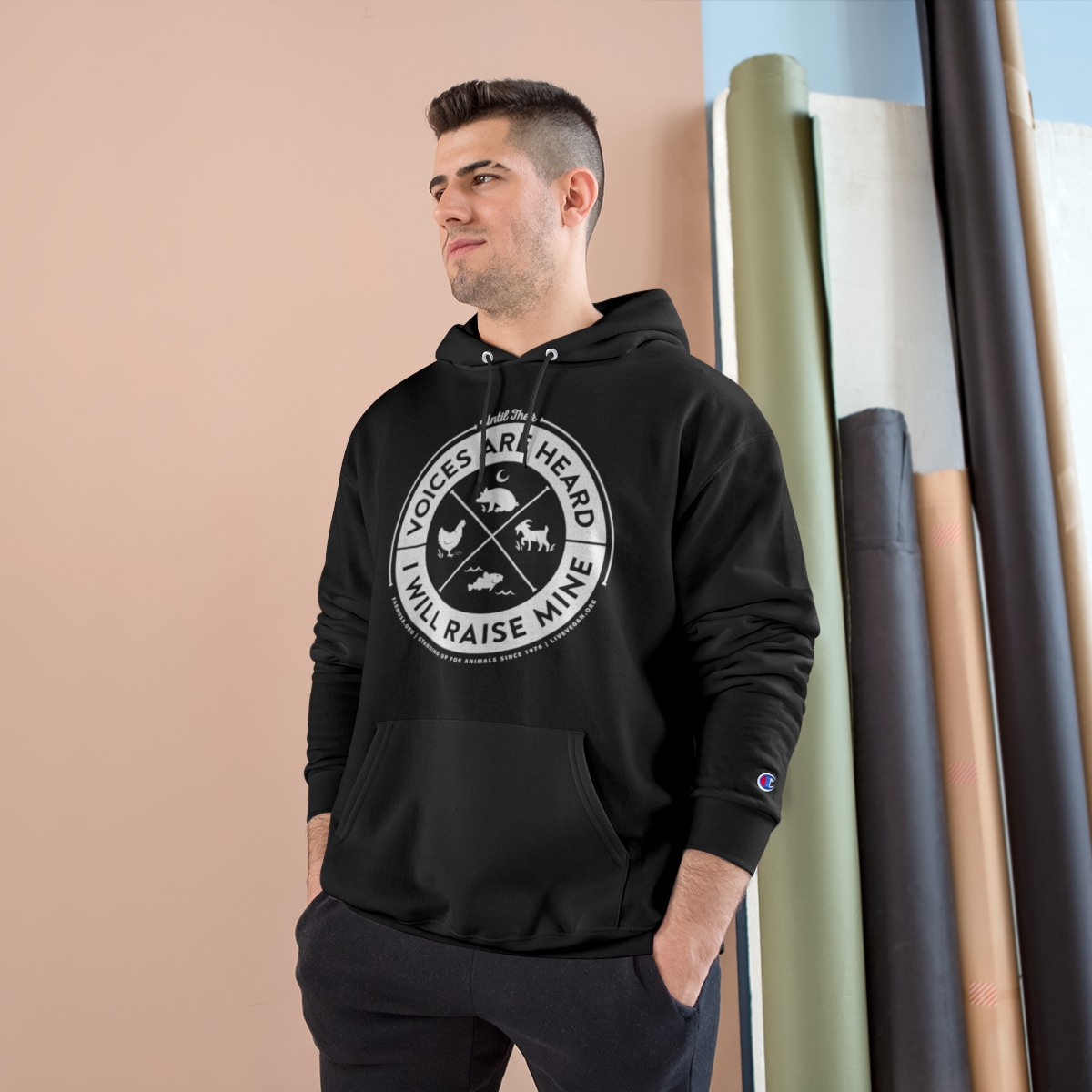 Until Their Voices: Champion Hoodie product thumbnail image