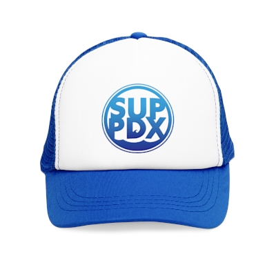 Mesh Truckers Cap with Blue Gradated SUP PDX logo