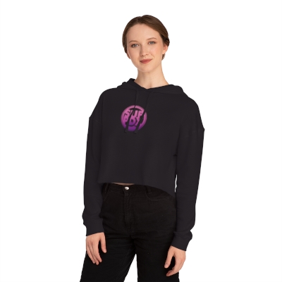SUP PDX Ocean Pink to Purple Logo Women’s Cropped Hooded Sweatshirt with Centered Logo