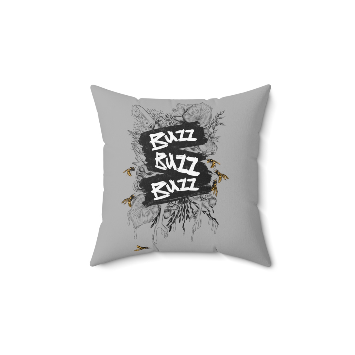 Buzz Buzz Buzz | Yellowjackets Hive Podcast | 2-Sided Spun Polyester Square Pillow product thumbnail image