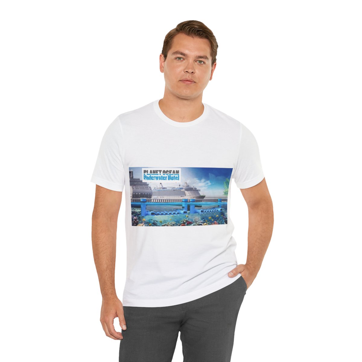 VIP Tour of Planet Ocean Underwater Hotel - Unisex Jersey Short Sleeve Tee product thumbnail image