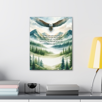 Isaiah 40:31 Soaring Eagle Canvas – Spiritual Wall Art, Christian Home Decor