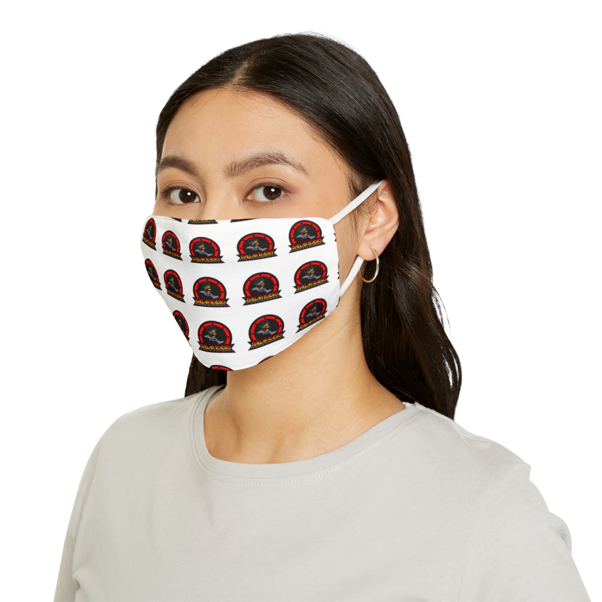 Dallah Radio Snug-Fit White Fabric Face Mask product thumbnail image